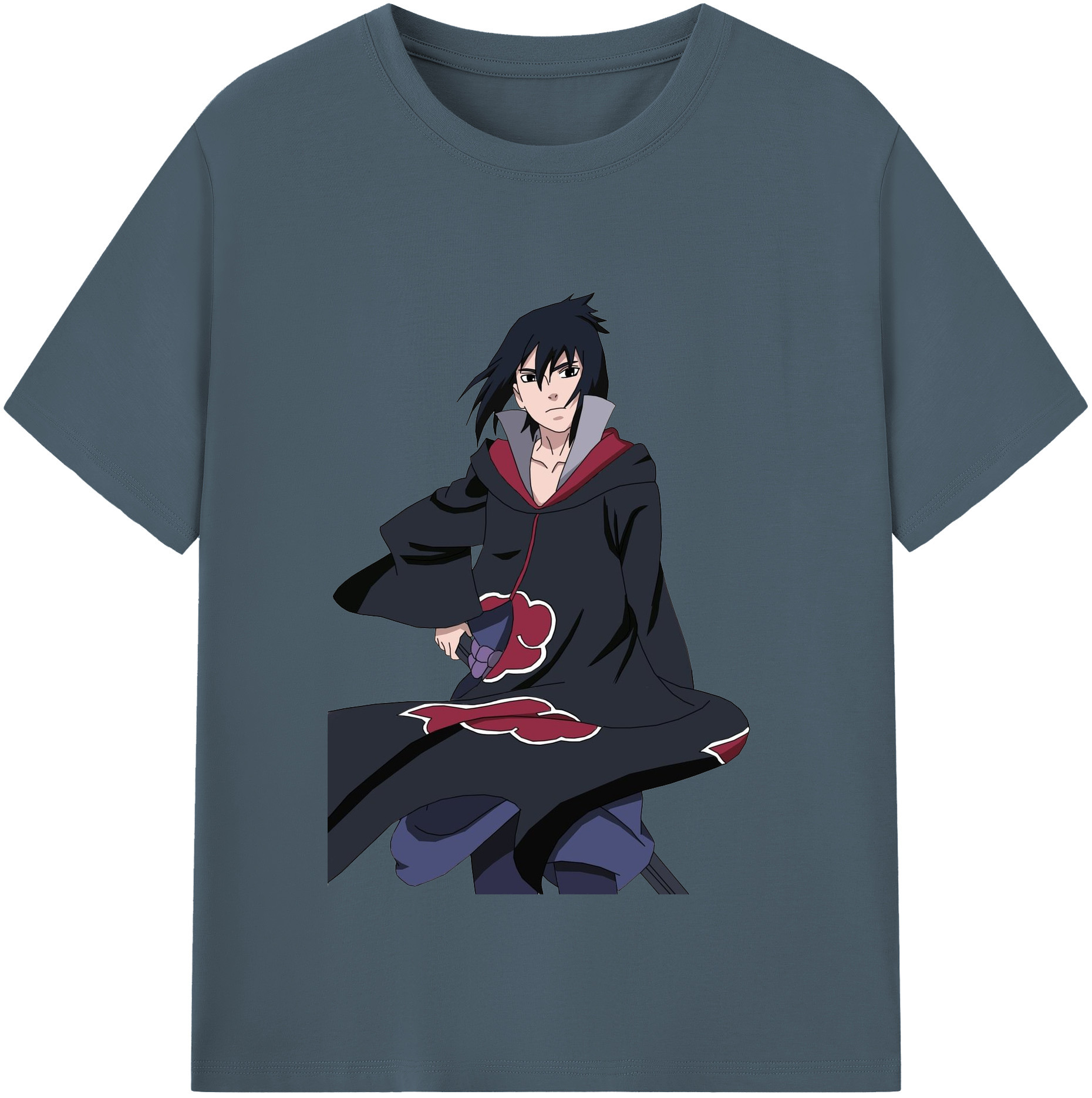 （画像用） NARUTO -ナルト- うちは サスケ Uchiha Sasuke 綿100％半袖Tシャツ（フロントプリント）